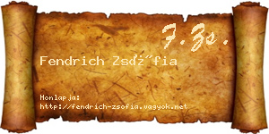 Fendrich Zsófia névjegykártya